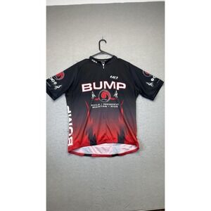 Louis Garneau Cycling Jersey Mens Medium‎ Black Red BUMP IMBA Short Sleeve Bike